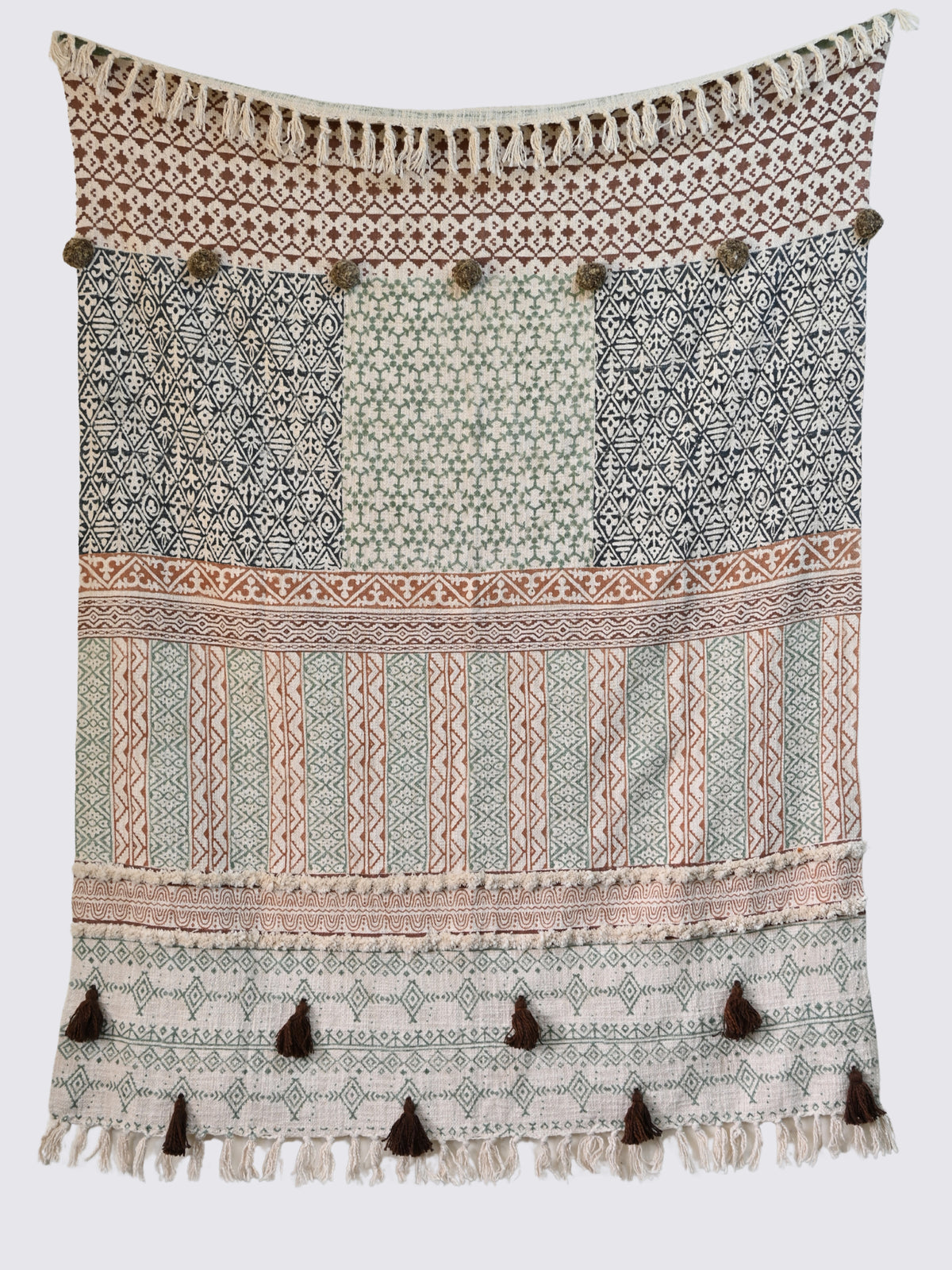 Aavya Block-Printed Cotton Throw