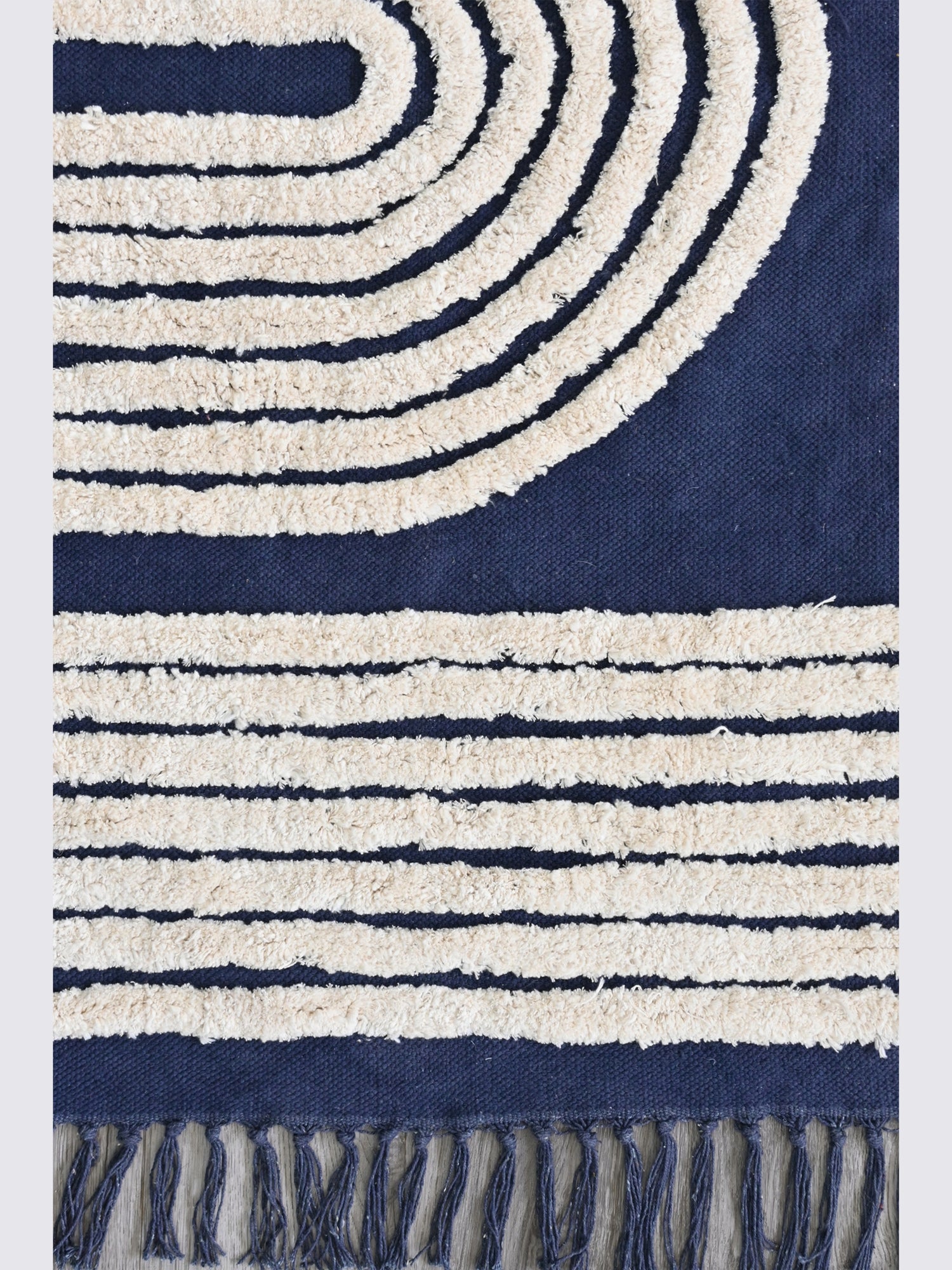 Zarika Overdyed Hand-Embroidered Shaggy Cotton Rug
