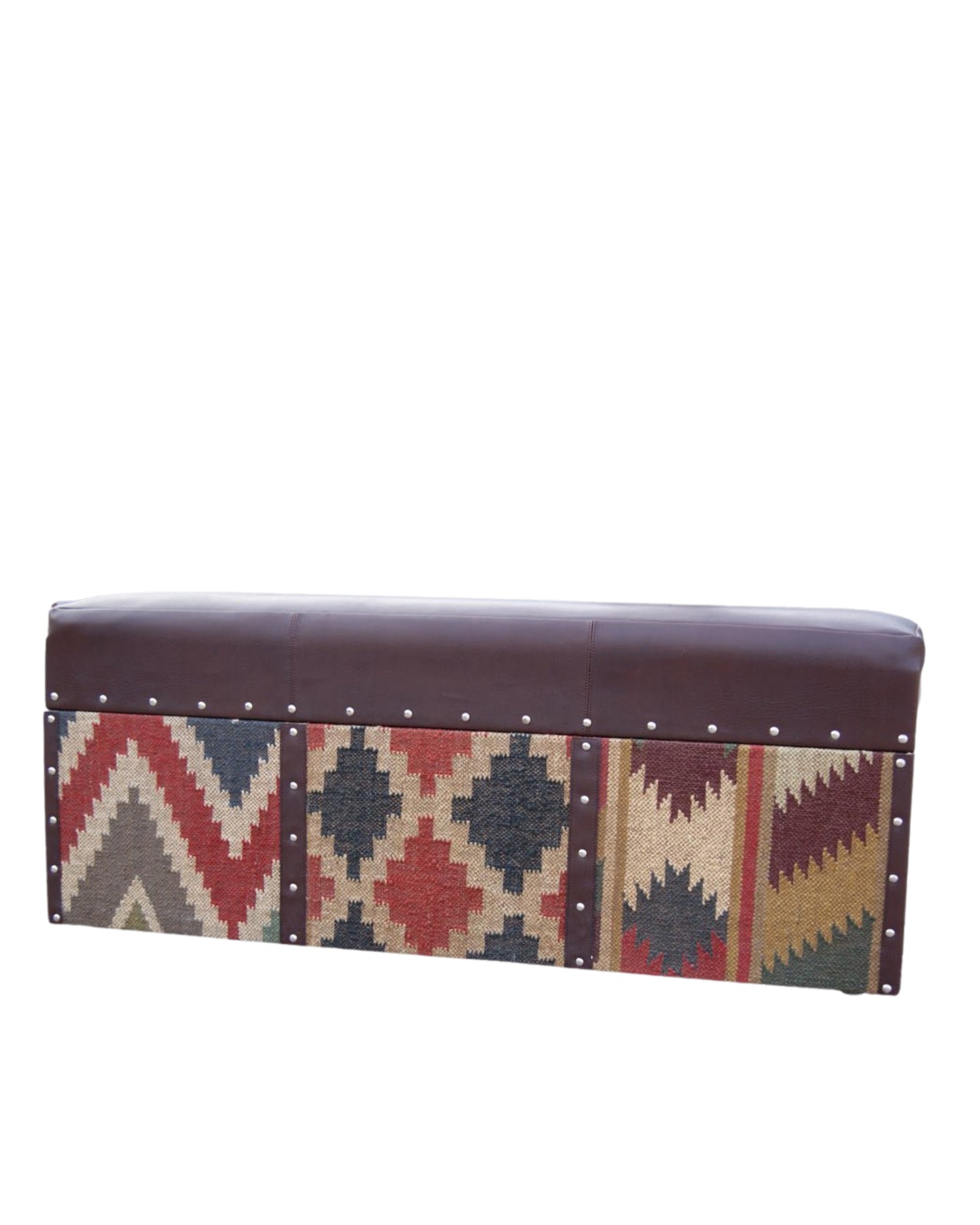 Eiffel kilim leather trunk — interior view — Art Avenue