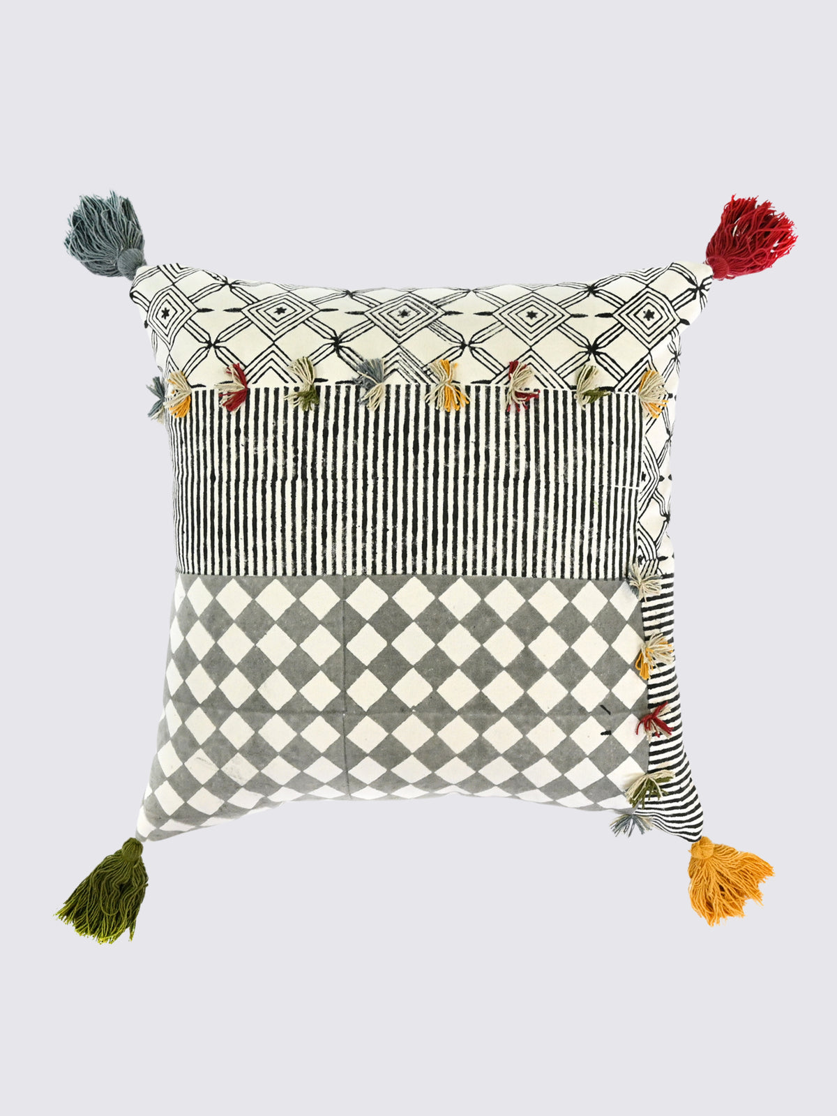 Nooré Block-Printed Square Cushion Cover