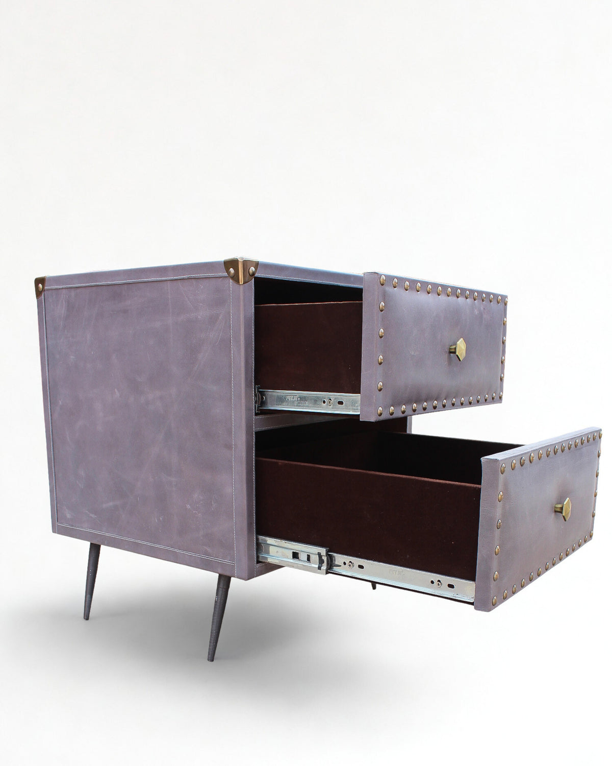 Handcrafted leather side table — Art Avenue