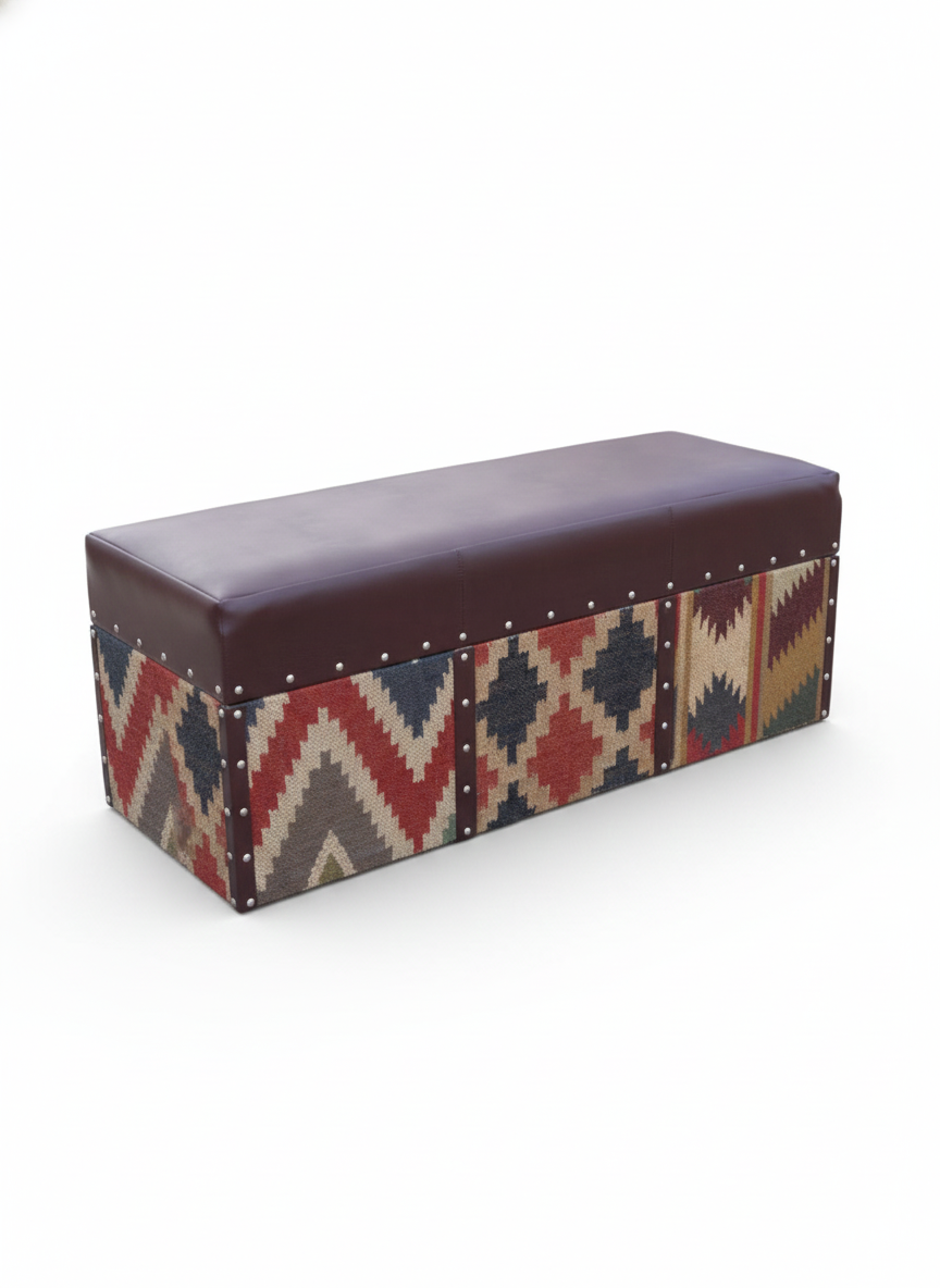 Eiffel handcrafted kilim trunk ottoman — Art Avenue