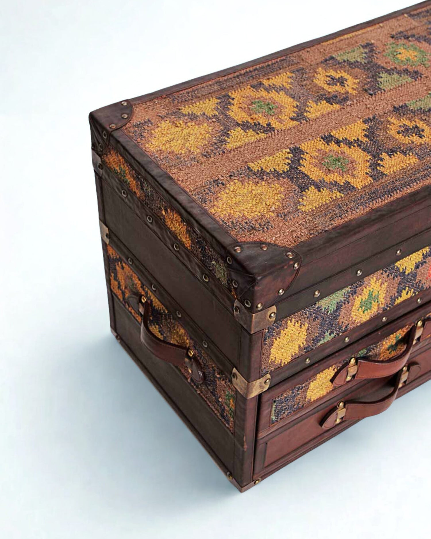 Springfield Kilim & Leather Chest of Drawers Trunk
