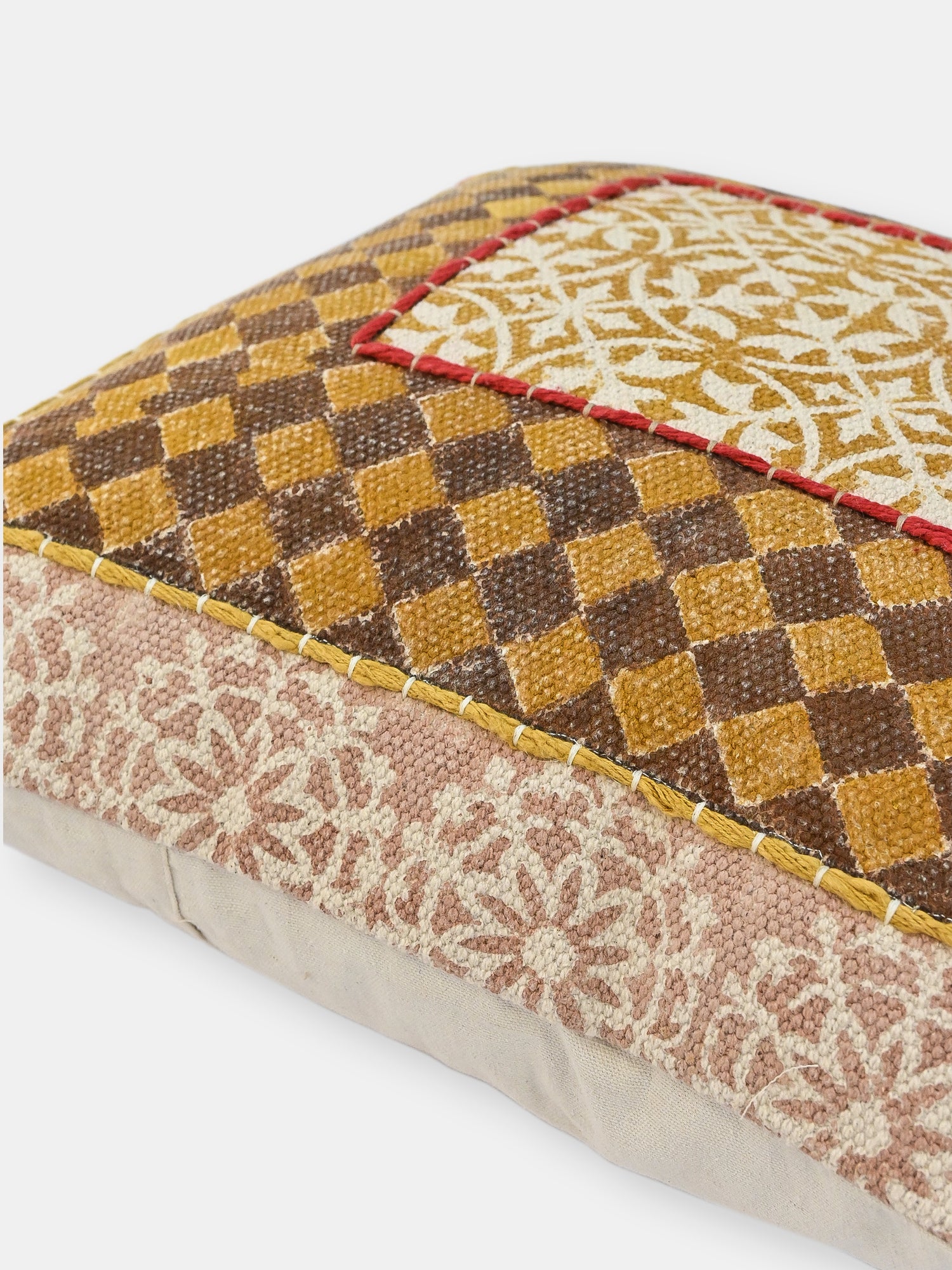 Ochra Block-Printed Square Cushion Cover