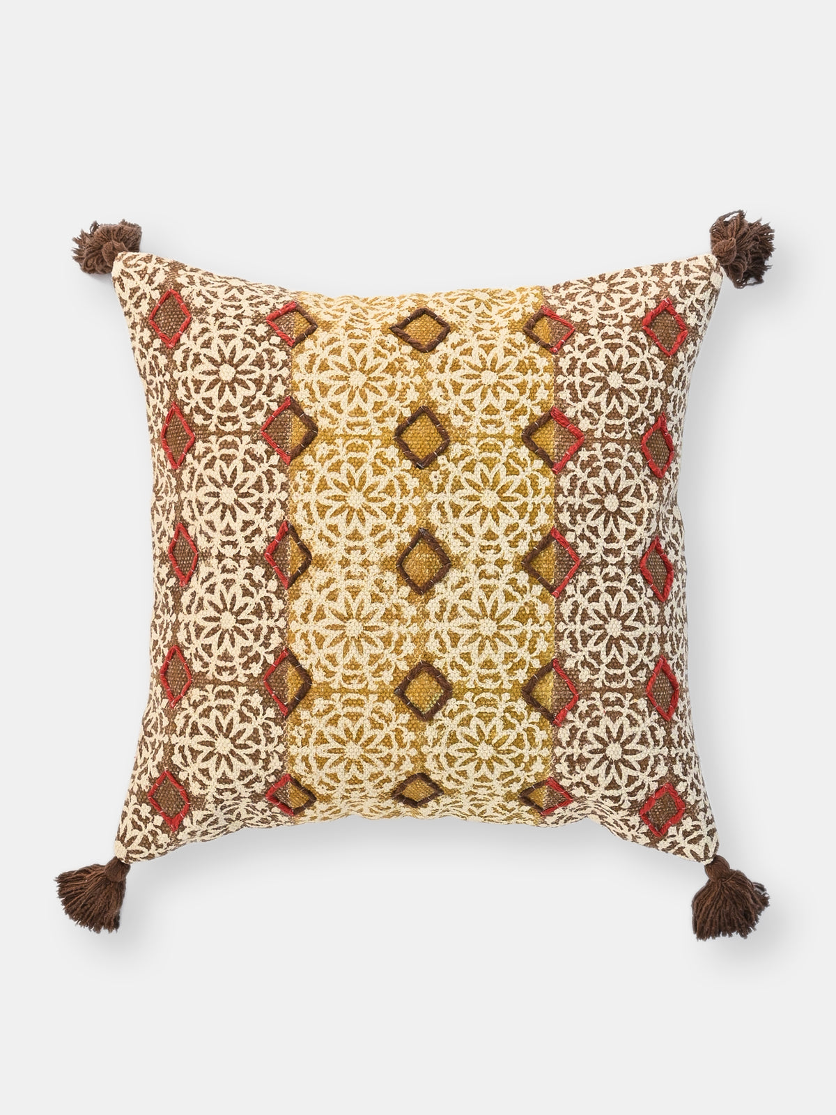 Zestia Block-Printed Square Cushion Cover