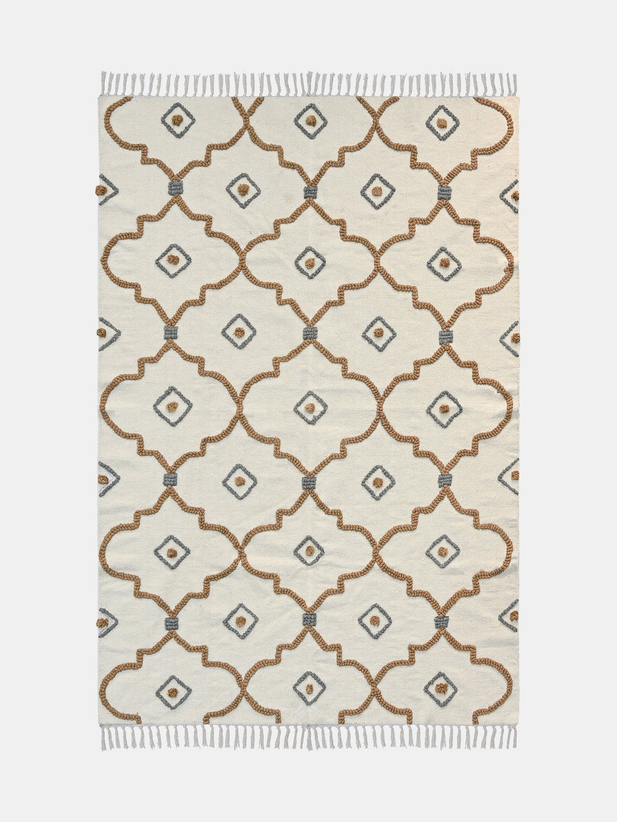 Greyza Hand-Embroidered Cotton Rug