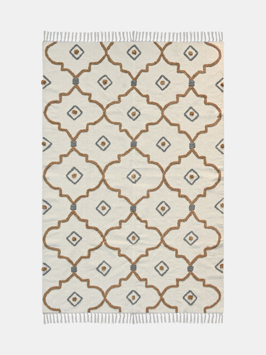 Greyza Hand-Embroidered Cotton Rug