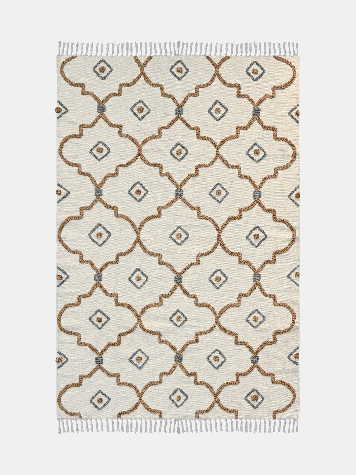 Greyza Hand-Embroidered Cotton Rug