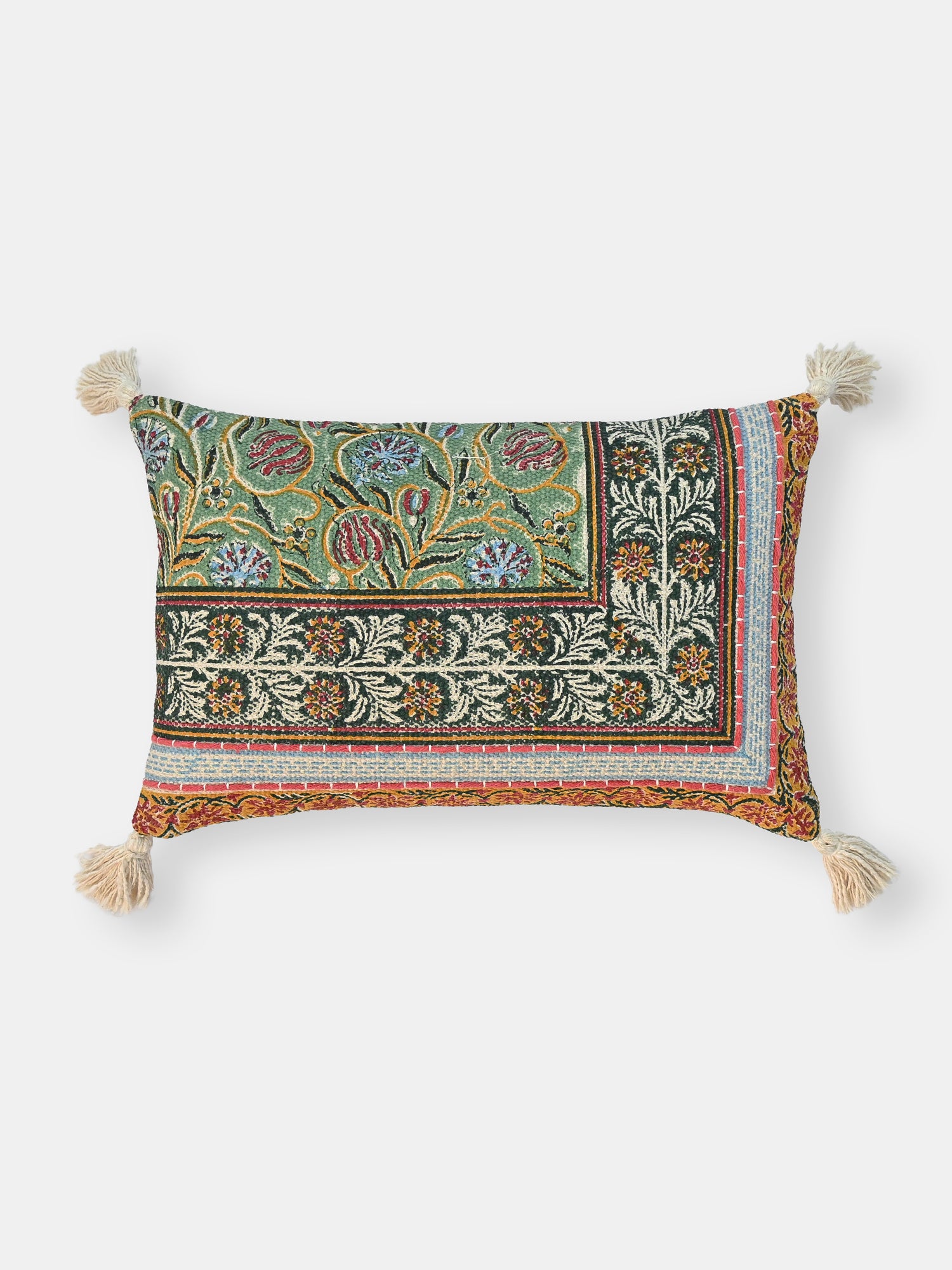Rivaz Block-Printed Lumbar Cushion Cover