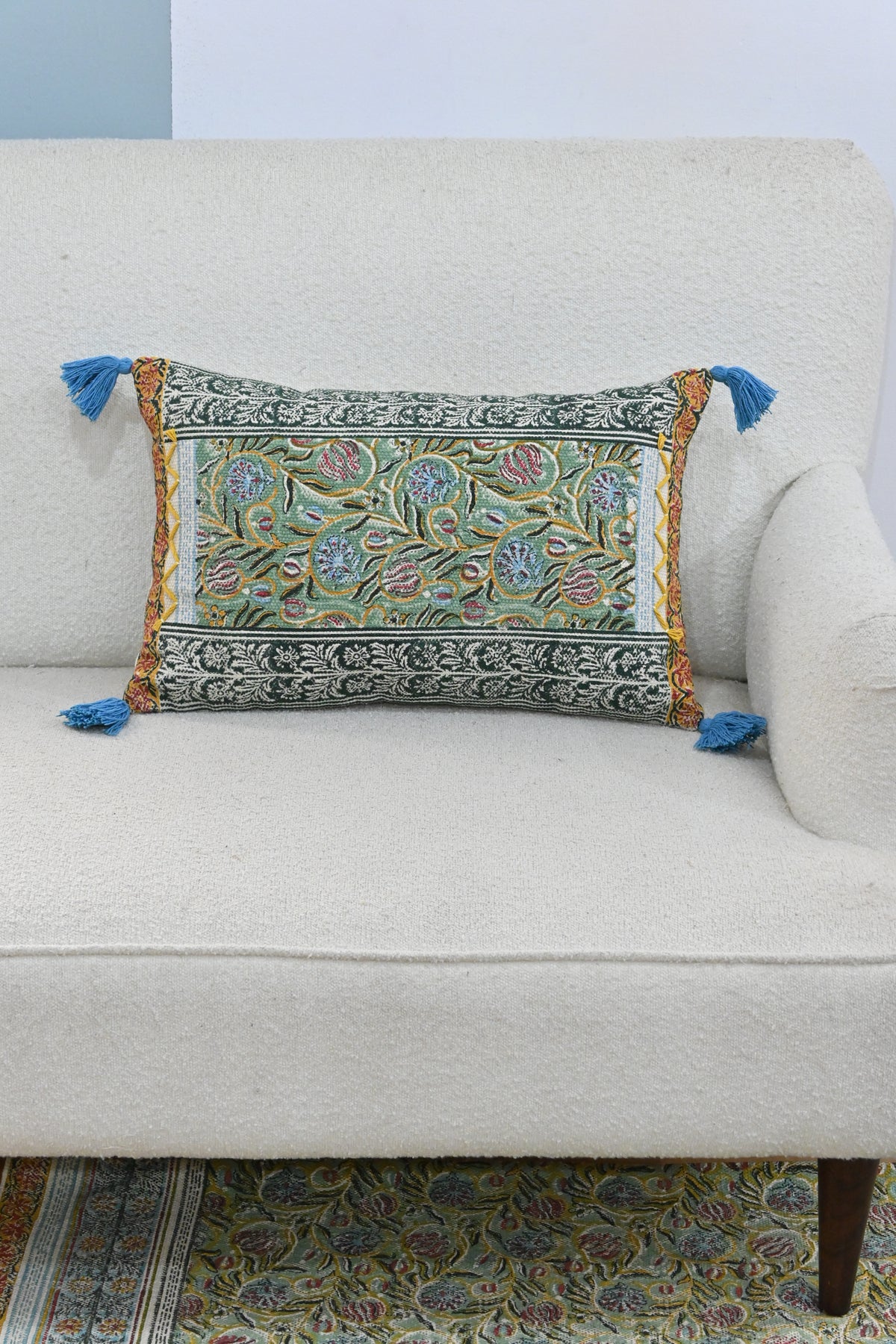 Avani Block-Printed Lumbar Cushion Cover