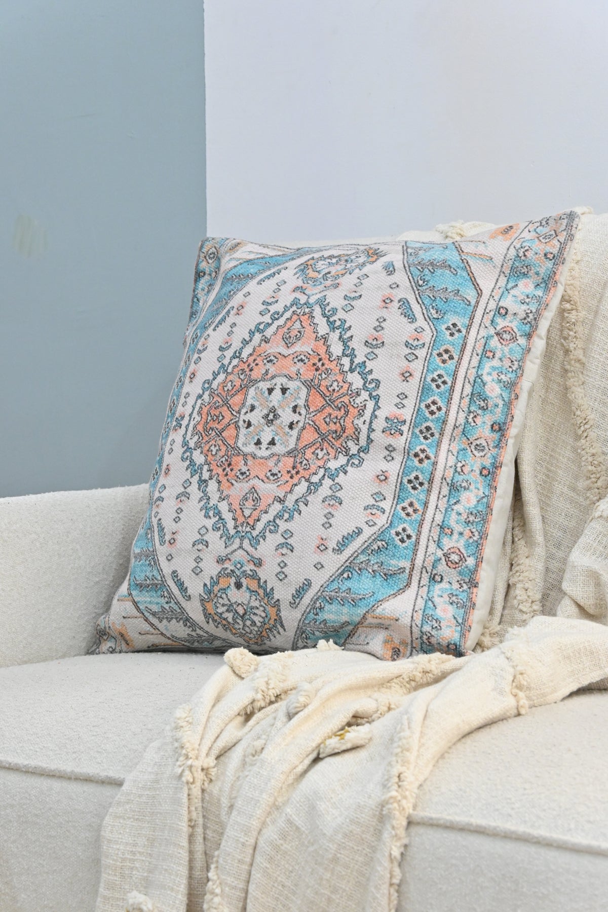 Saffron Sands Printed Square Cushion Cover
