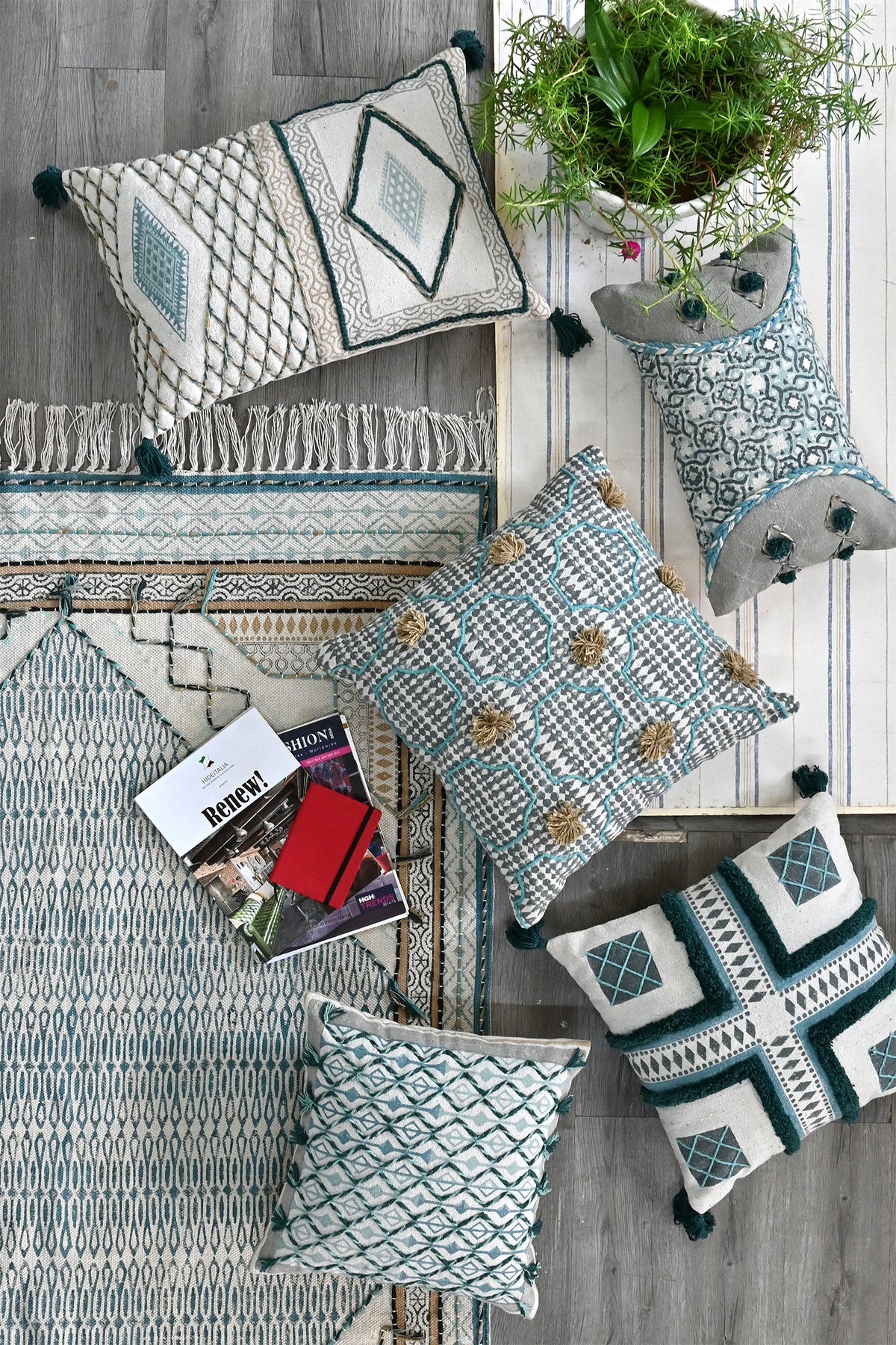 Ivoura Block-Printed Square Cushion Cover