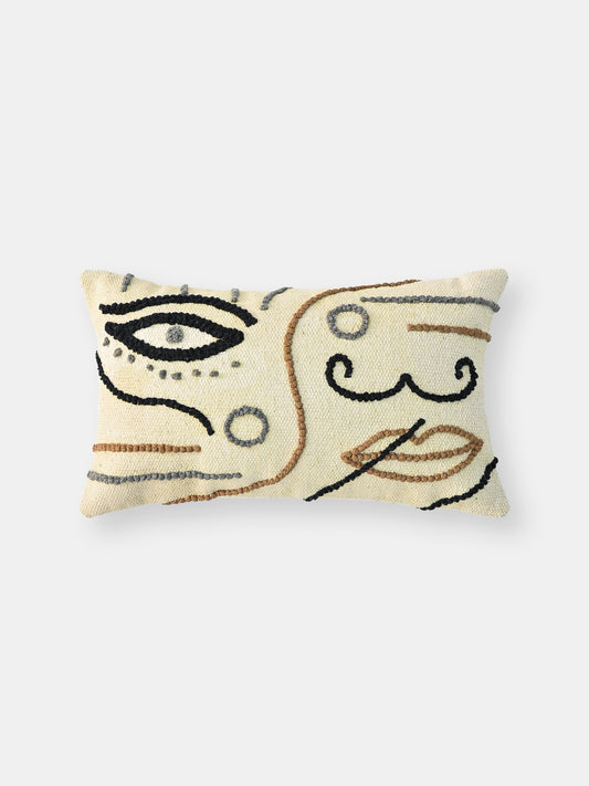 Voltura Hand-Embroidered Lumbar Cushion Cover