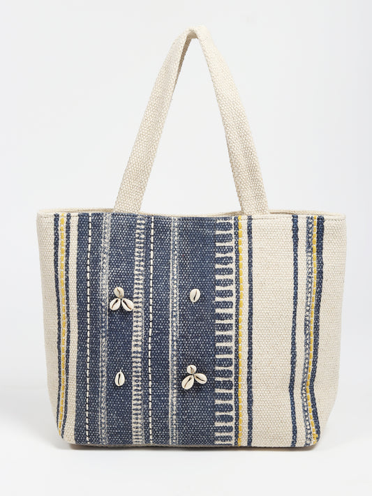 Keem block-printed cotton tote bag — Art Avenue
