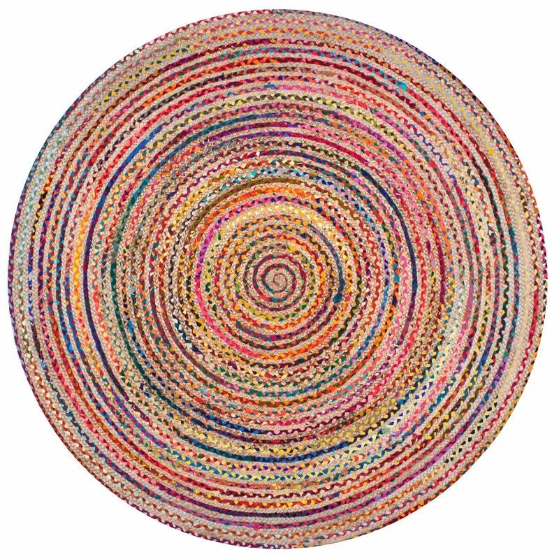 Belezza Round Braided Jute & Chindi Rug