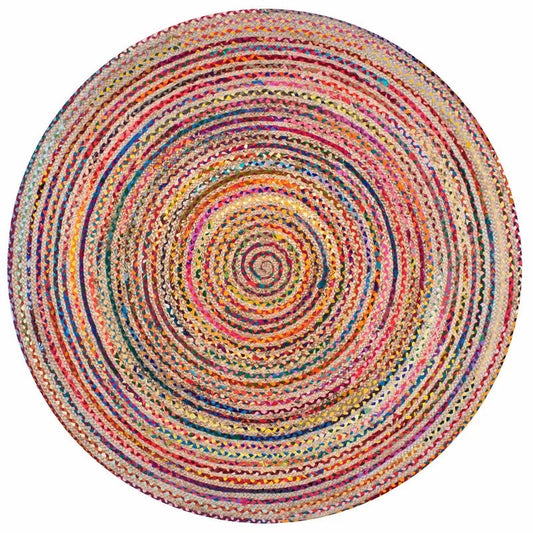 Belezza Round Braided Jute & Chindi Rug