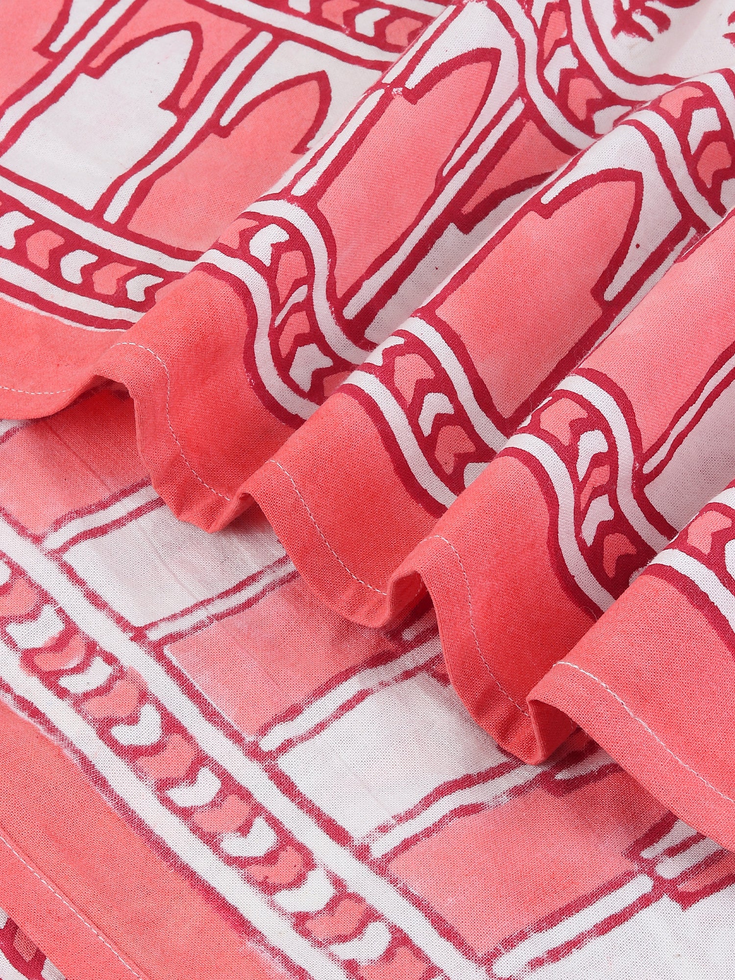 LOOMRA COTTON PRINTED DOUBLE BEDSHEET WITH PILLOW