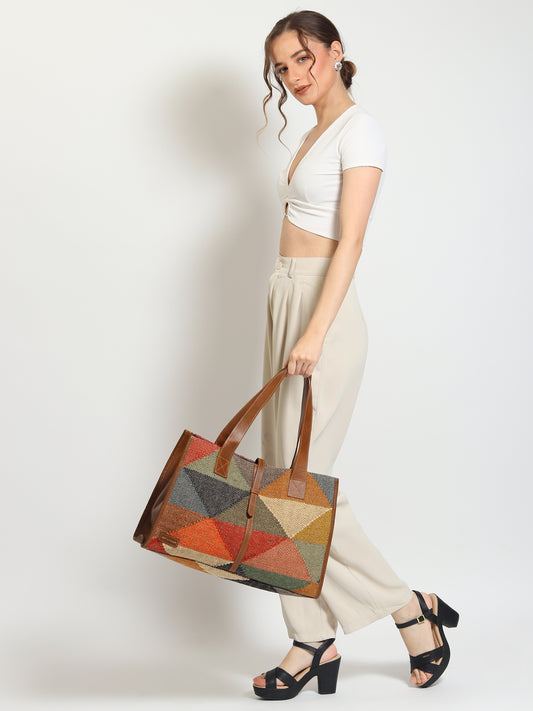 Umbra kilim and leather handbag — Art Avenue