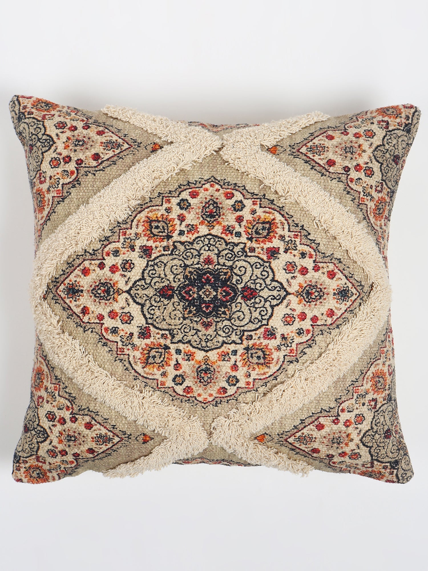 Sherpa Printed Shaggy Square Cushion Cover