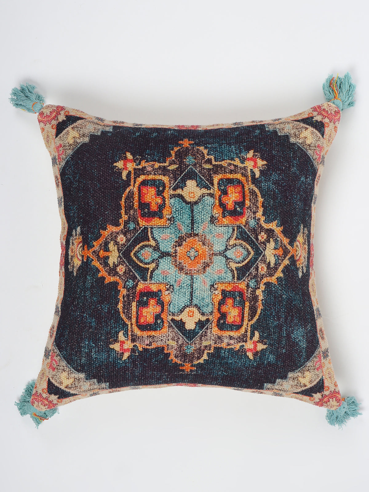 Azalea Block-Printed Square Cushion Cover