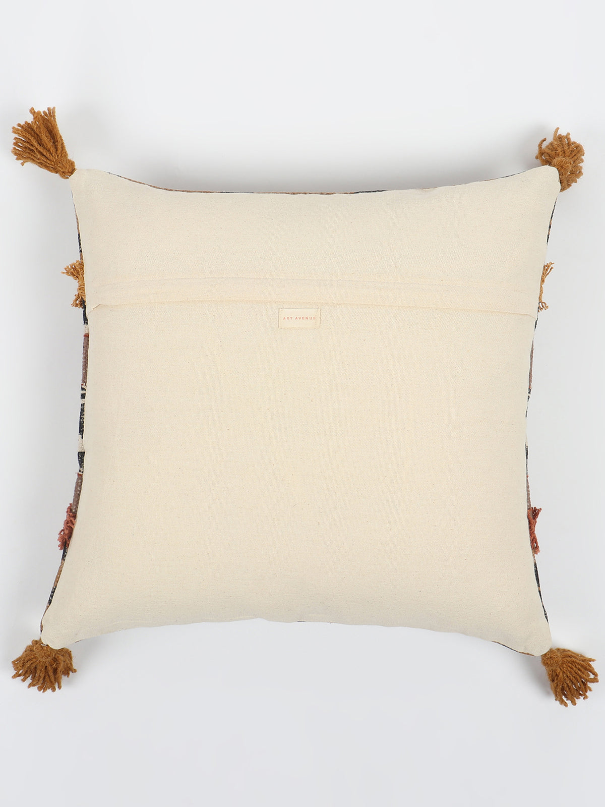 Omega Block-Printed Shaggy Square Cushion Cover