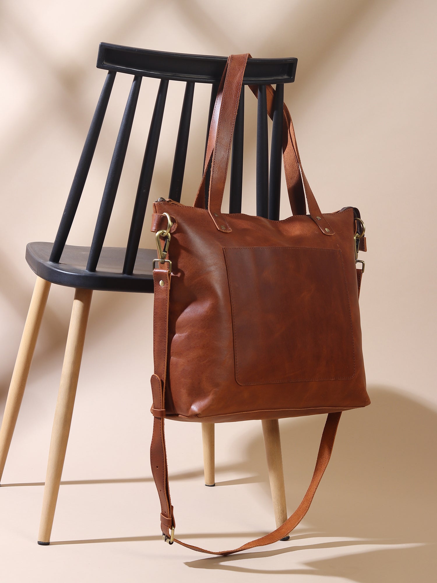Leather convertible tote and sling bag — Art Avenue