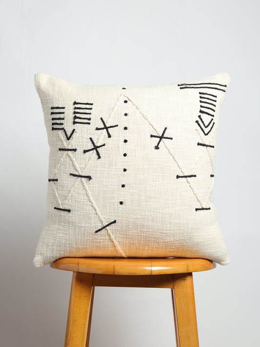Alcippe Hand-Embroidered Square Cushion Cover