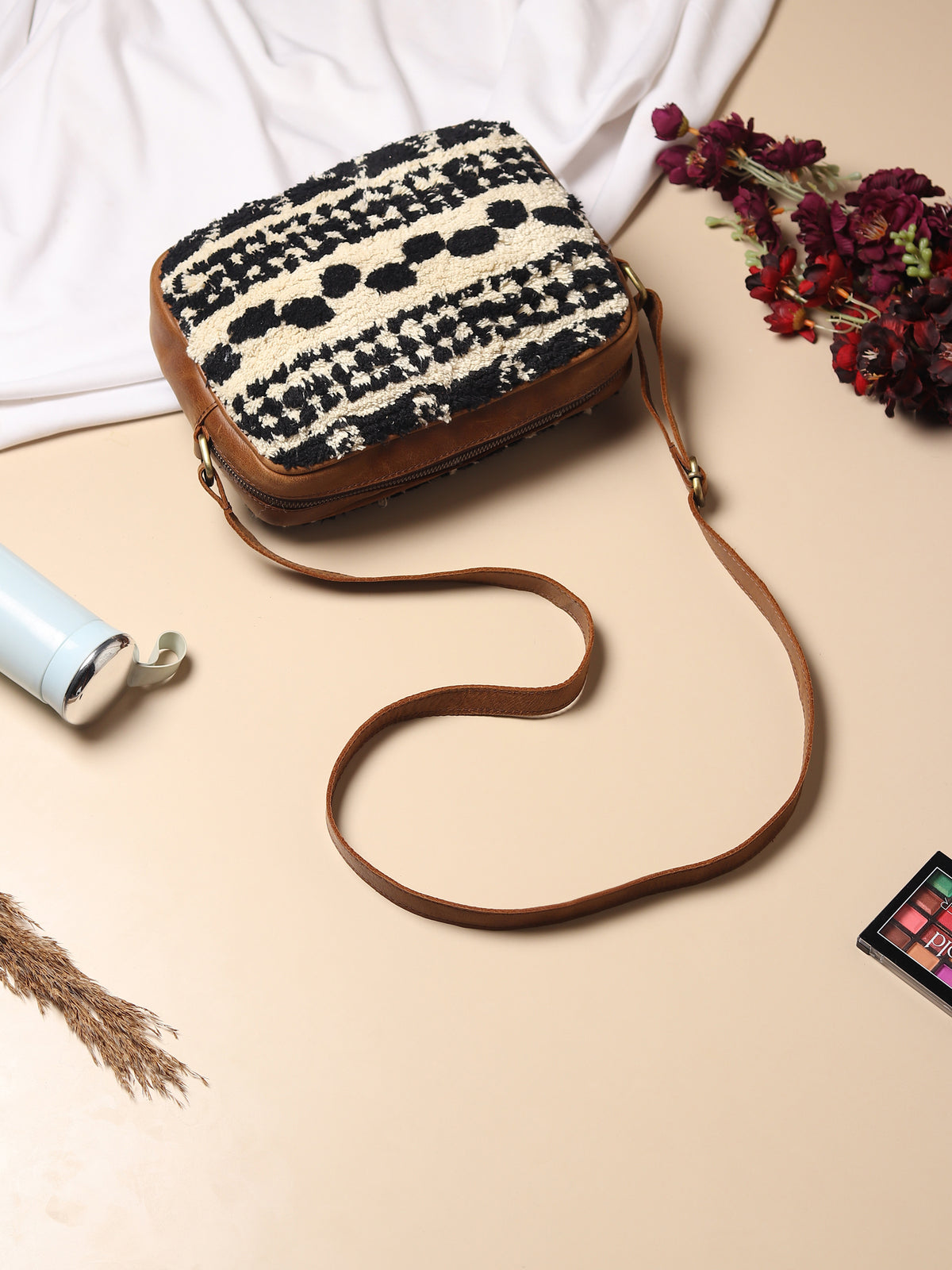 Archer leather sling bag, second view — Art Avenue