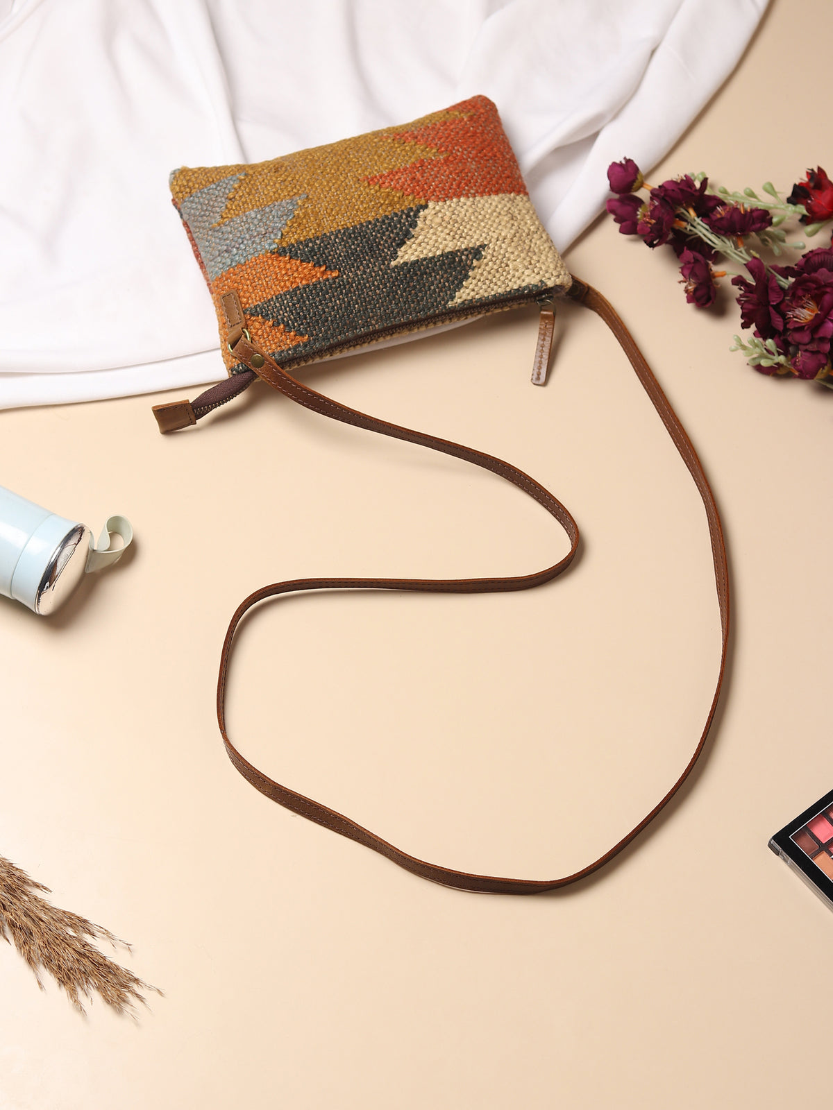 Lauris kilim sling bag textile detail — Art Avenue