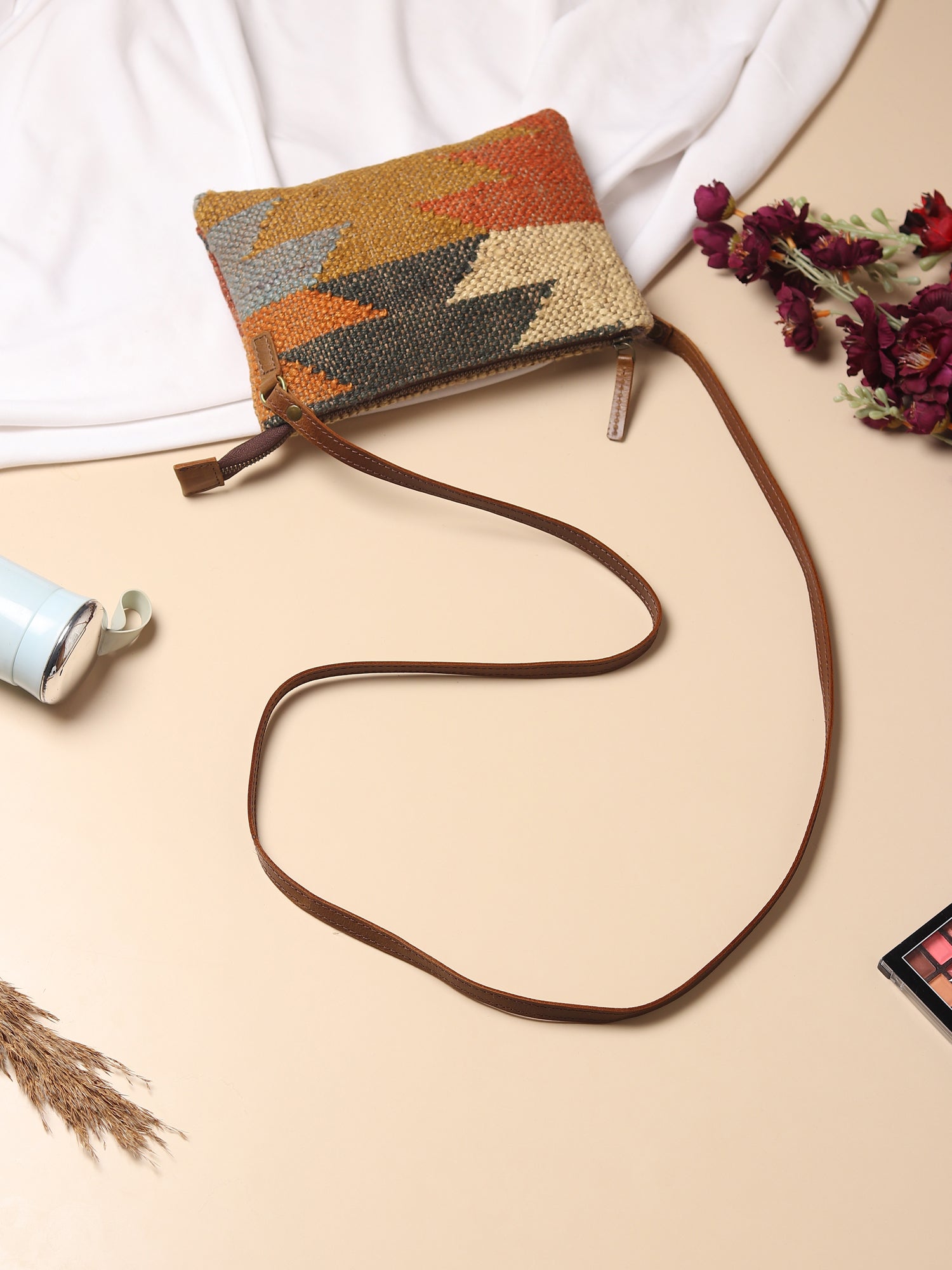 Lauris kilim sling bag textile detail — Art Avenue