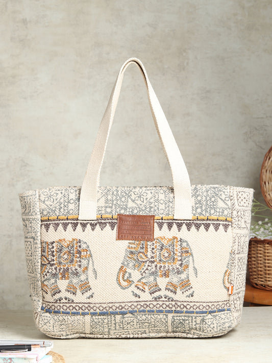 Aurielle block-printed cotton tote bag — Art Avenue