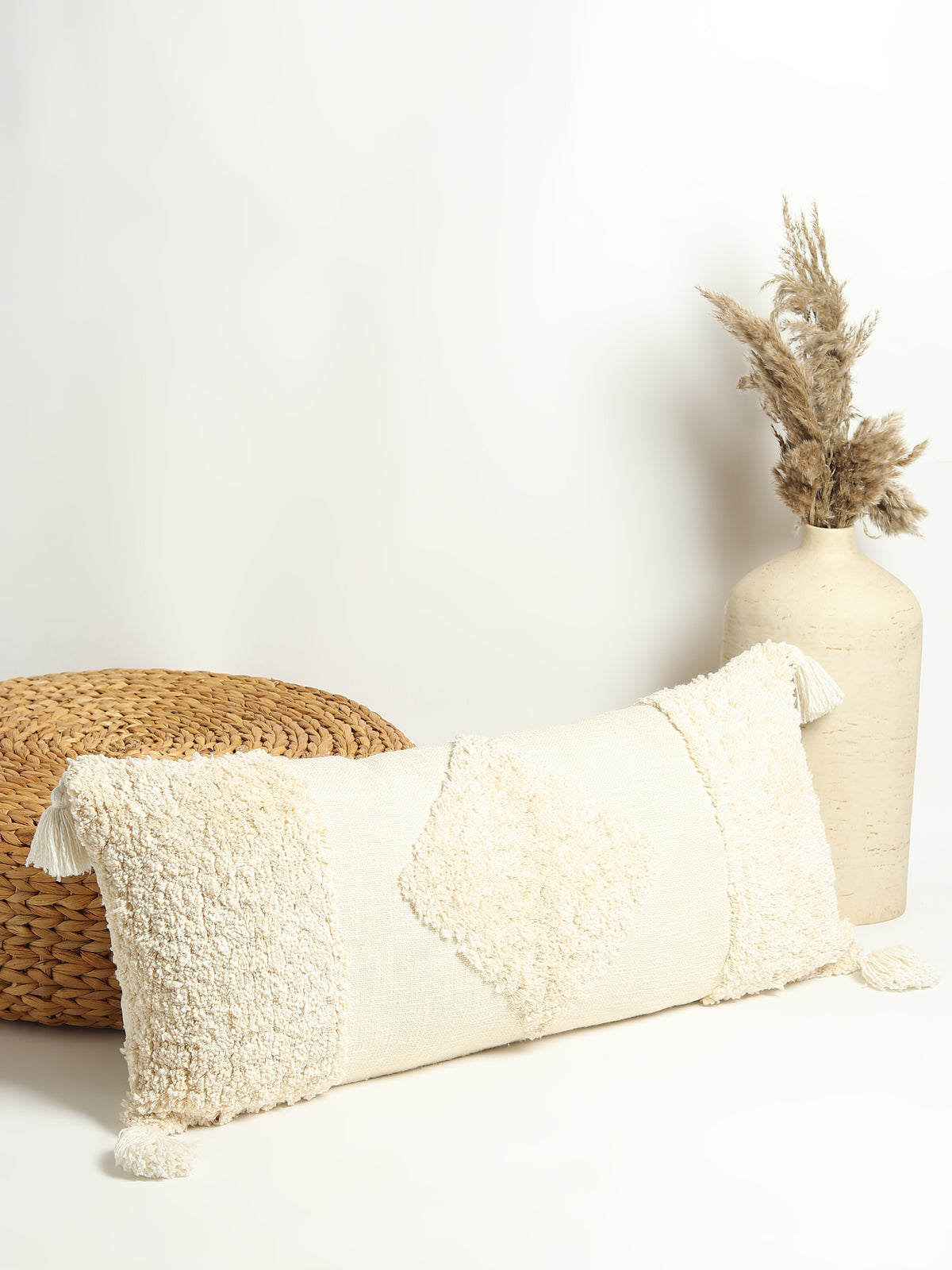 Detail of overdyed shaggy texture on lumbar cushion cover — Art Avenue