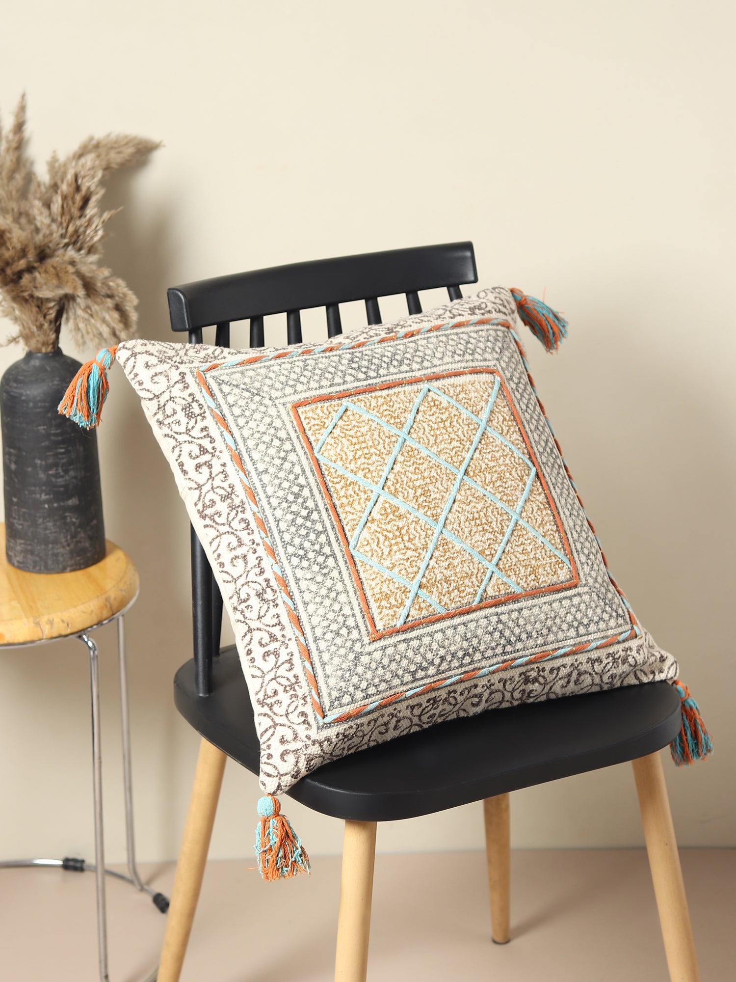Lily Block-Printed Square Cushion Cover — Art Avenue