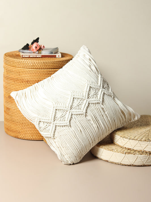 Amun Macramé Square Cushion Cover