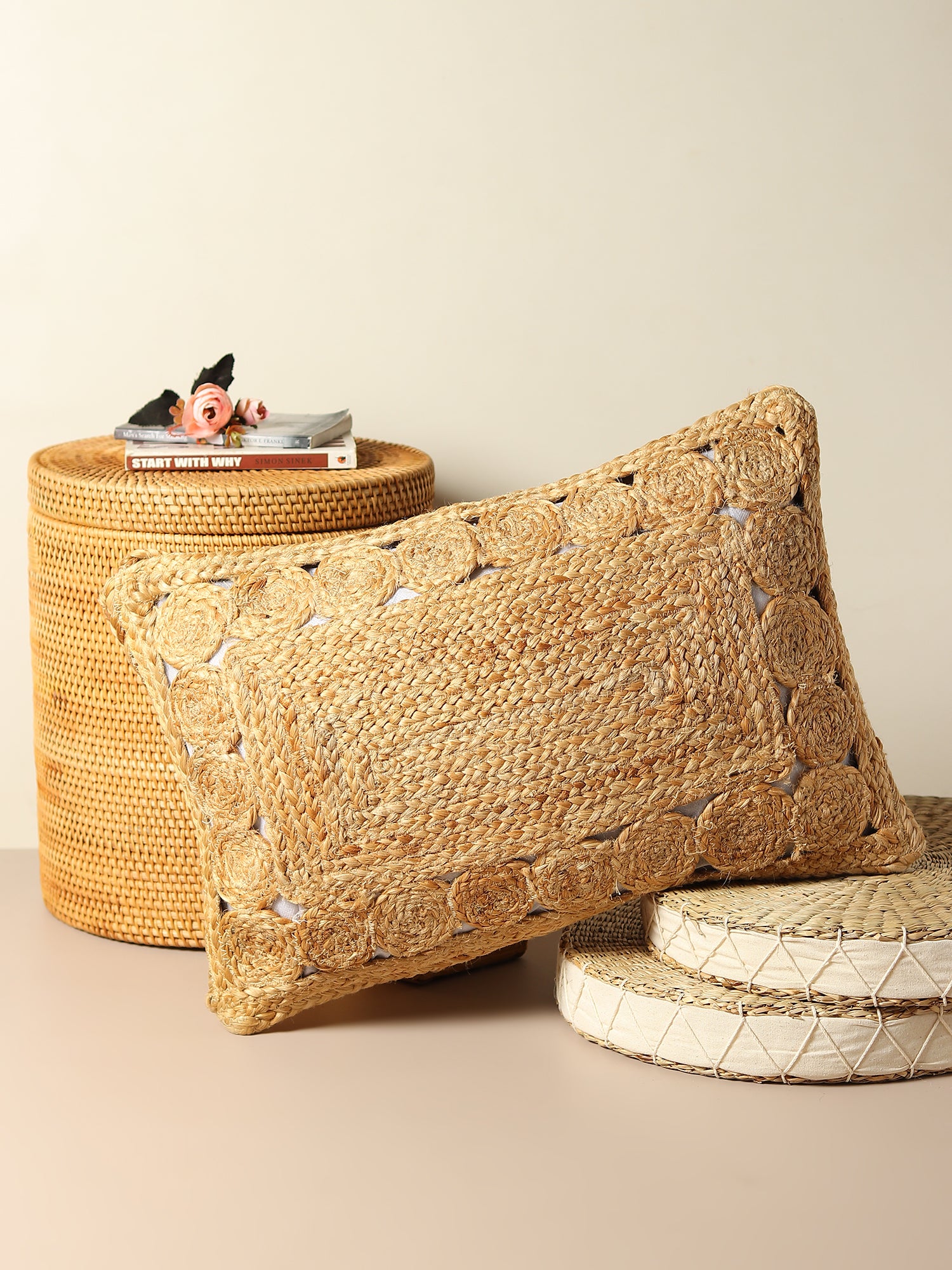 Althaia Braided Jute Lumbar Cushion Cover