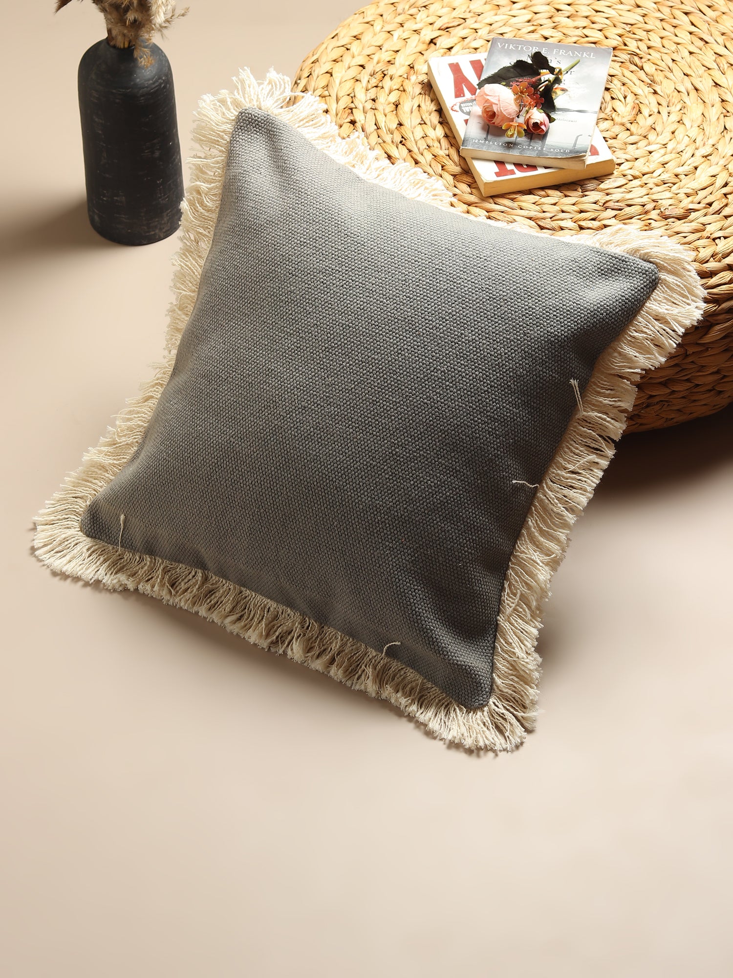 Zadkiel Solid Square Cushion Cover