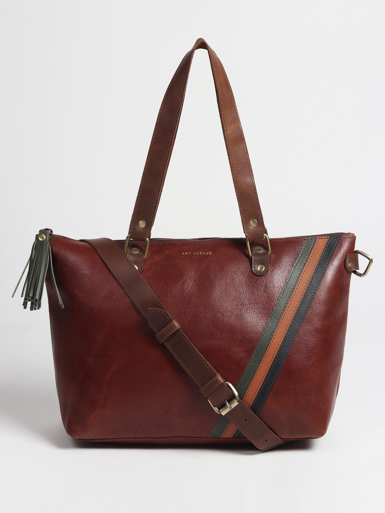 Surrane leather tote bag alternate angle — Art Avenue