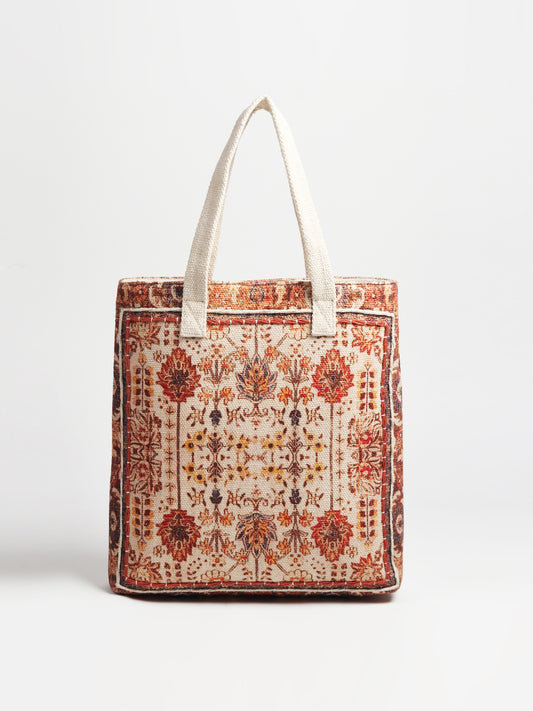 Adria block-printed cotton tote bag — Art Avenue