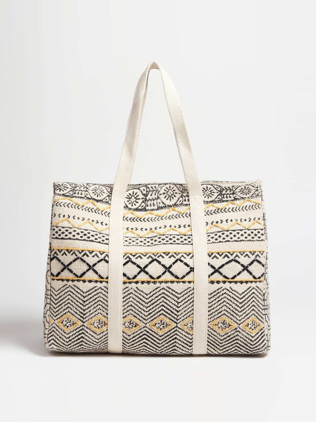 Banias block-printed cotton tote bag — Art Avenue