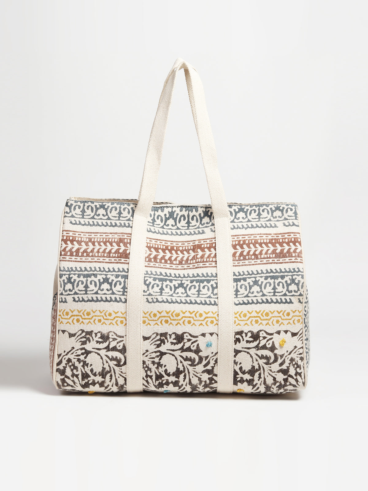 Dikt block-printed cotton tote bag — Art Avenue