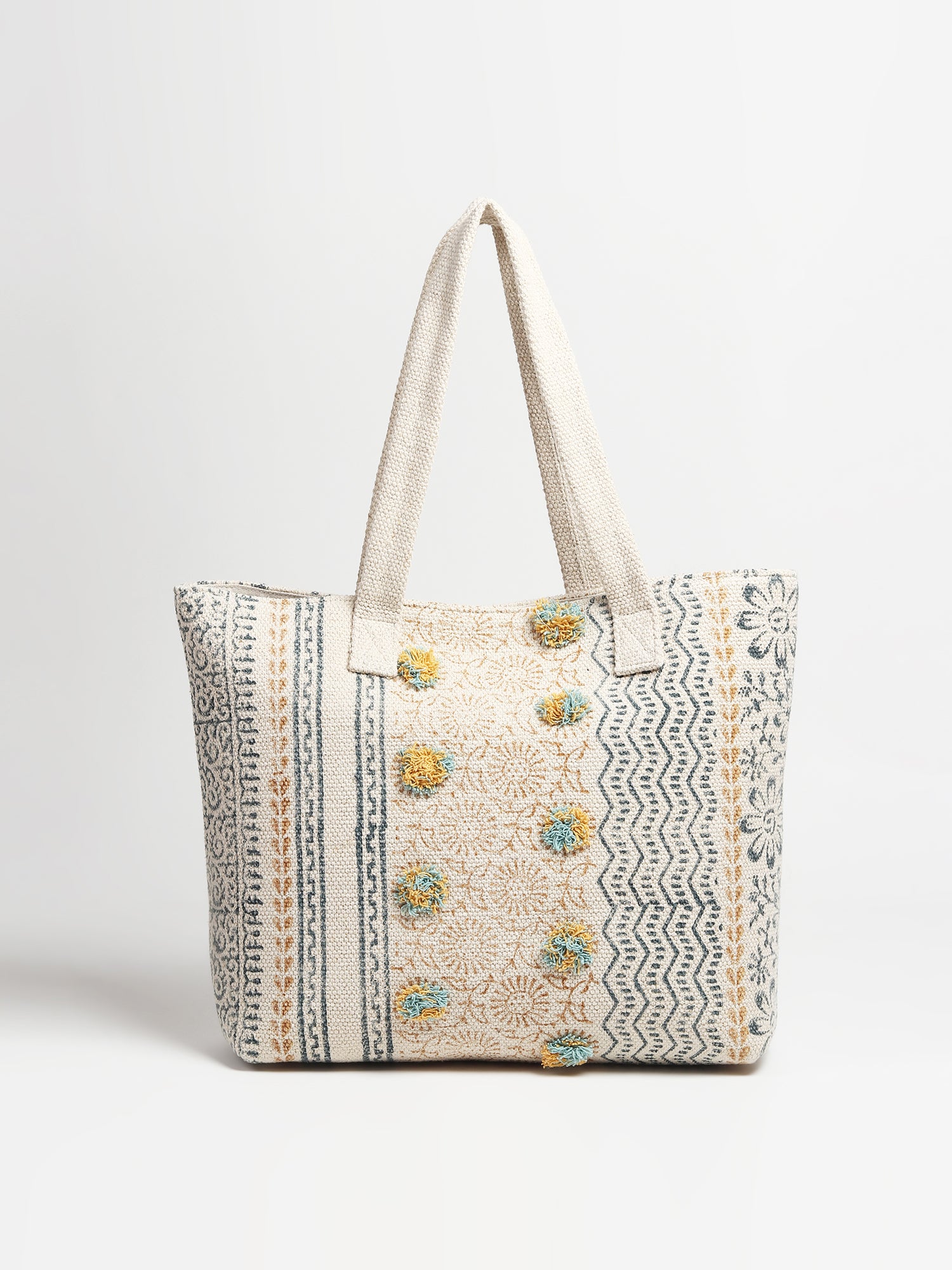 Mars block-printed cotton tote bag — Art Avenue