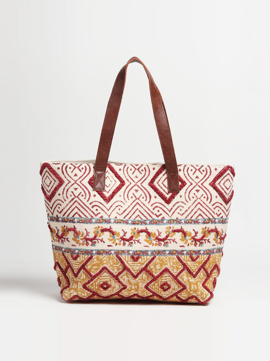 Yibing block-printed cotton tote bag — Art Avenue