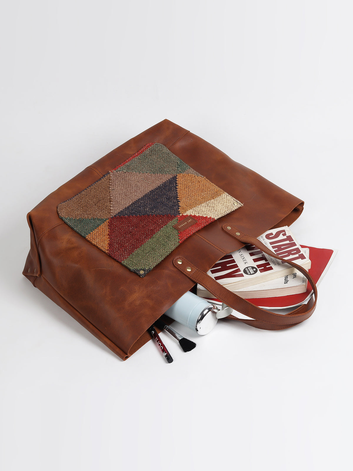 Sarah kilim and leather handbag interior — Art Avenue