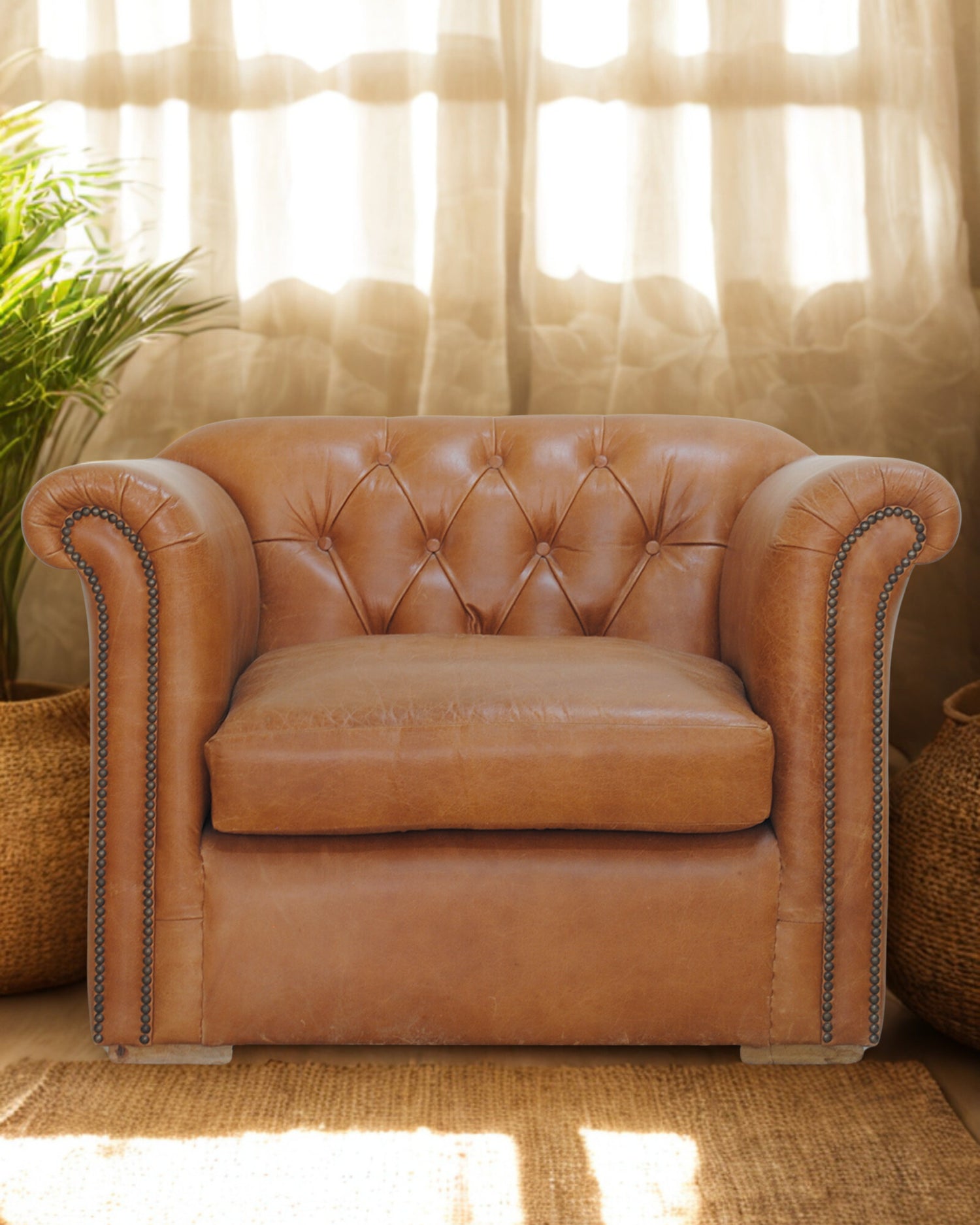 Leather Wing Back Armchair — Art Avenue