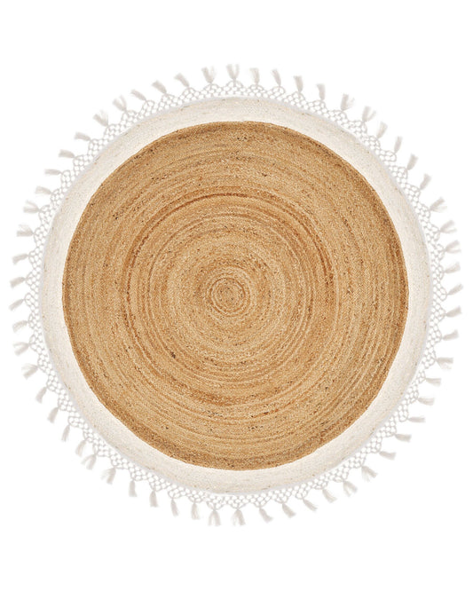 Lesotho Round Braided Jute & Chindi Rug