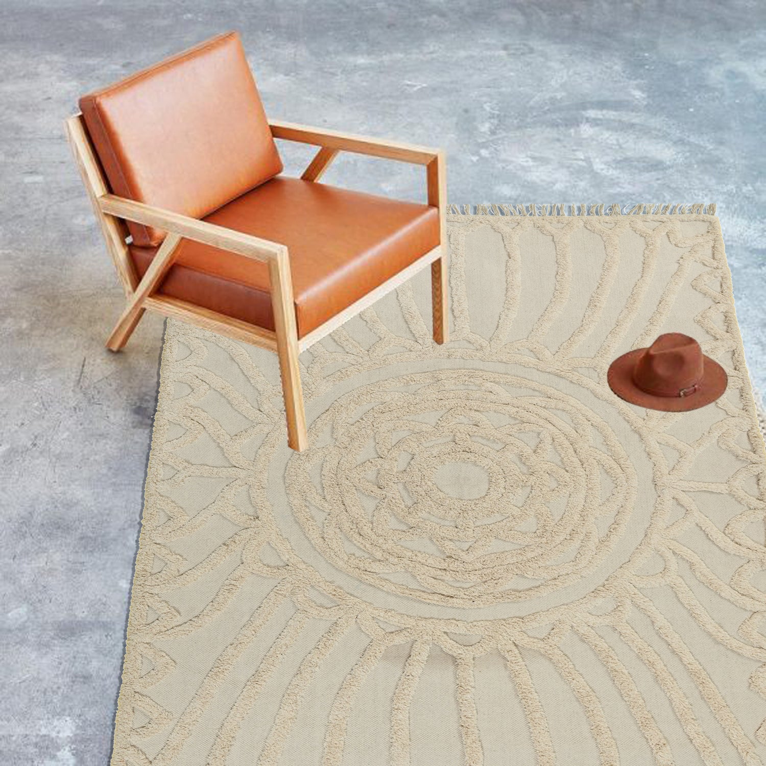INDIANA - HAND EMBROIDERED COTTON RUG - ART AVENUE