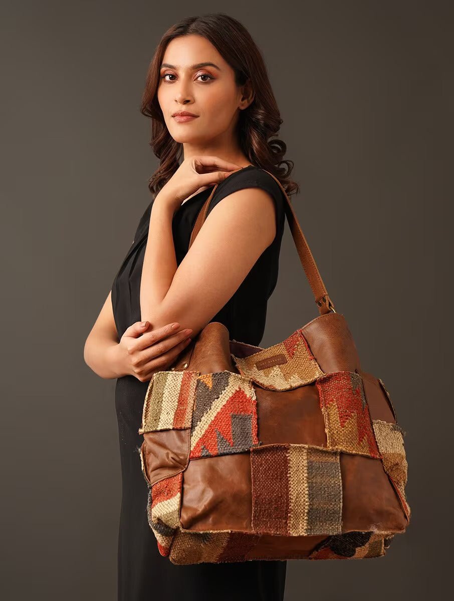 Behoove kilim and leather handbag interior — Art Avenue