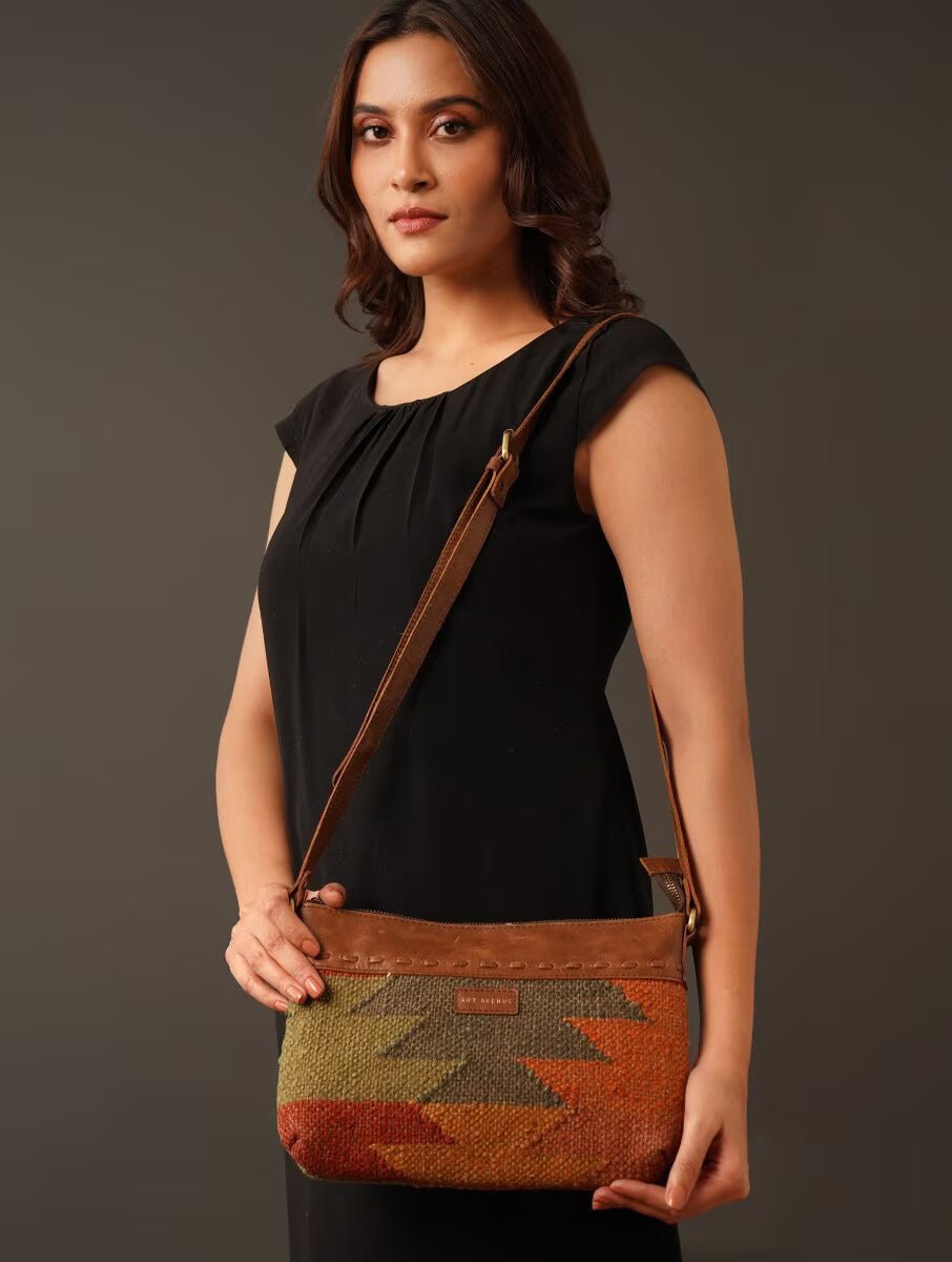 Aribo kilim sling bag second view — Art Avenue