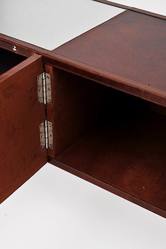 Handcrafted aluminium and leather TV unit — Art Avenue
