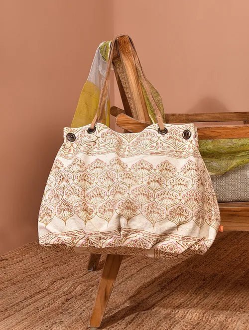 Sint block-printed cotton handbag — Art Avenue